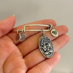 Silver tone Alex and ani sister charm adjustable bracelet